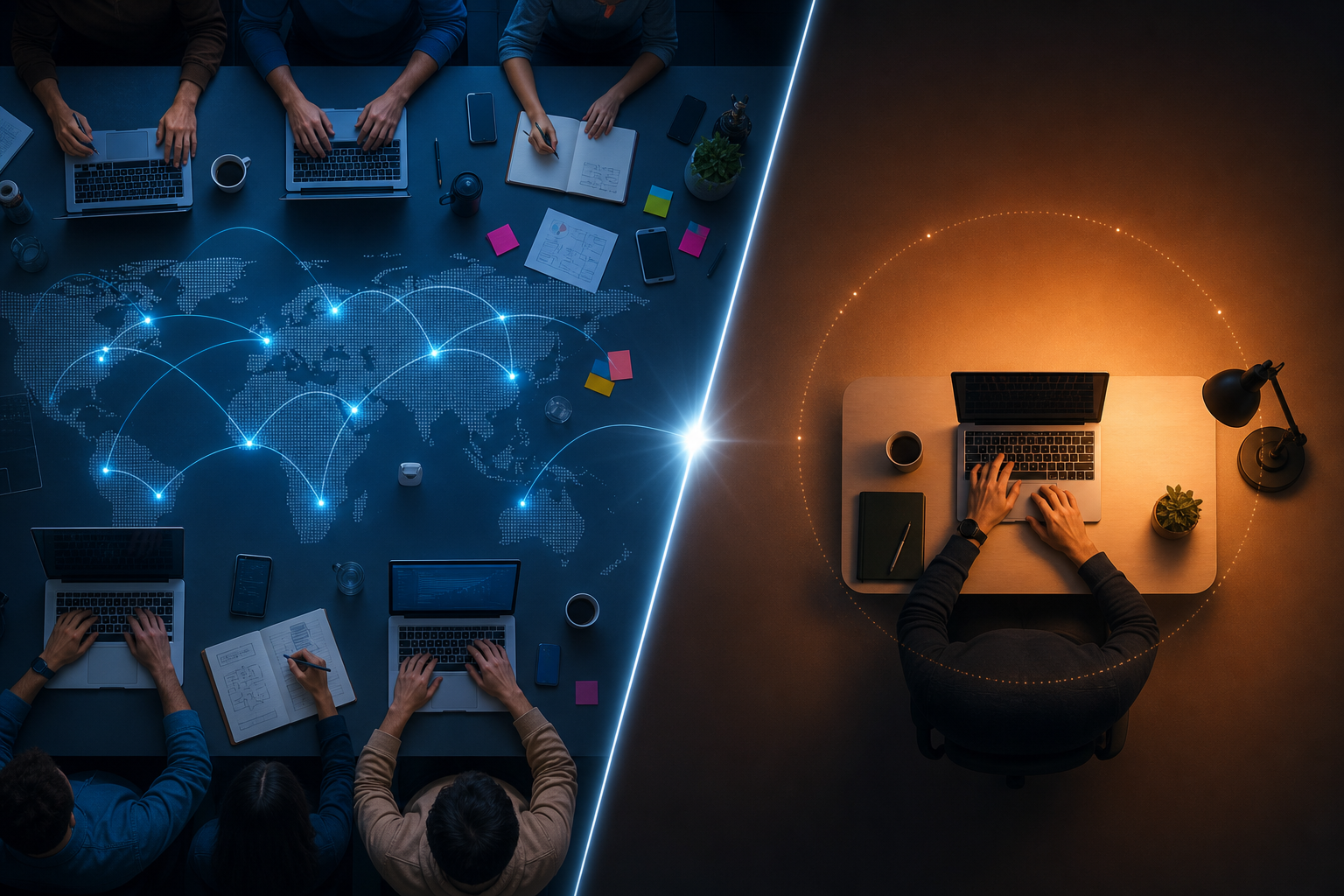 Comparação entre equipe terceirizada, equipe local e modelos híbridos para operações e projetos digitais